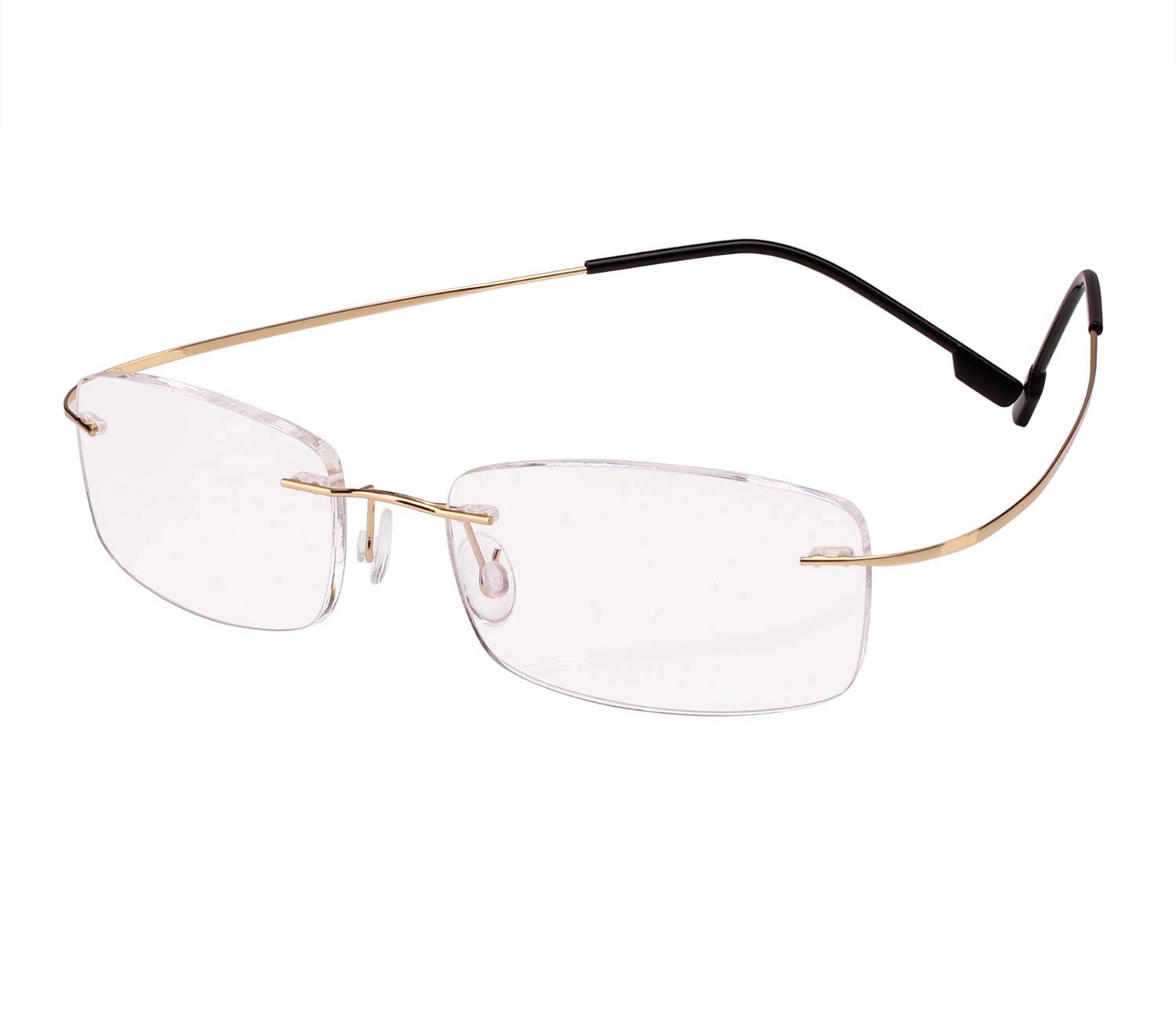 Agstum Gold Memory Titanium Rimless Flexible Hingeless Reading Glasses (, +2.00)