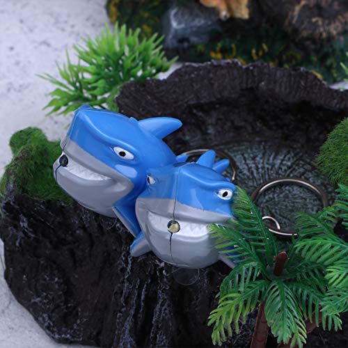 Chaveiro de tubarão de plástico da STOBOK, lanterna de LED, anel de pendurar, bolsa com pingente, pr