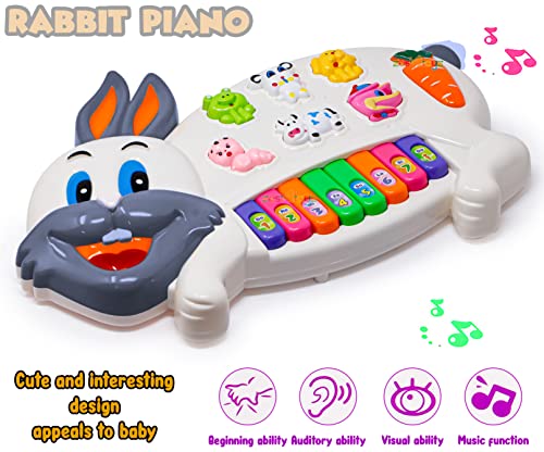 Image of Zest 4 Toyz Piano Keyboard for Kids Rabbit Piano Musical Toys for Kids with Flashing Lights & Sound Toy Music Keyboard Baby Toy Educational Toys for 3 Year Old+ (Multicolor)