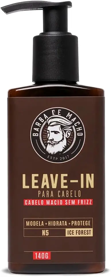 Leave-in Masculino Finalizador Capilar com Proteção Termica Anti Frizz Toque Seco140g Barba De Macho