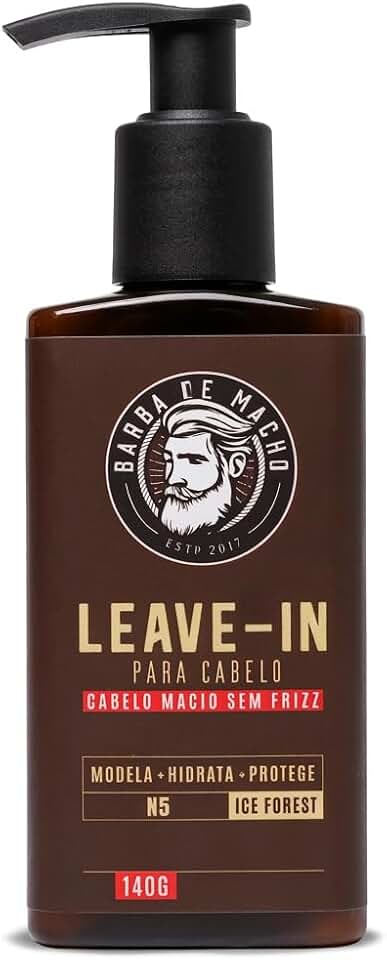 Leave-in Masculino Finalizador Capilar com Proteção Termica Anti Frizz Toque Seco140g Barba De Macho