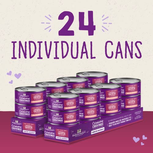 Stella & Chewy’s Carnivore Cravings Minced Morsels Cans – Grain Free, Protein Rich Wet Cat Food – Cage-Free Chicken & Wild-Caught Tuna Recipe – (5.2 Ounce Cans, Case Of 24) #TOP5