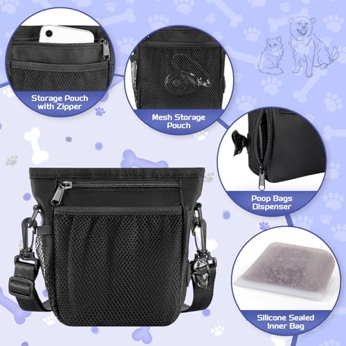 Leckerlitasche für Hunde Set mit Hundeleckerlis InnenTasche in Silikon Trainingsklicker und Hundekotbeutelspender Gürteltasche für Hundefutter Aufbewahrung für Hunde Training Gassi Gehen Reise