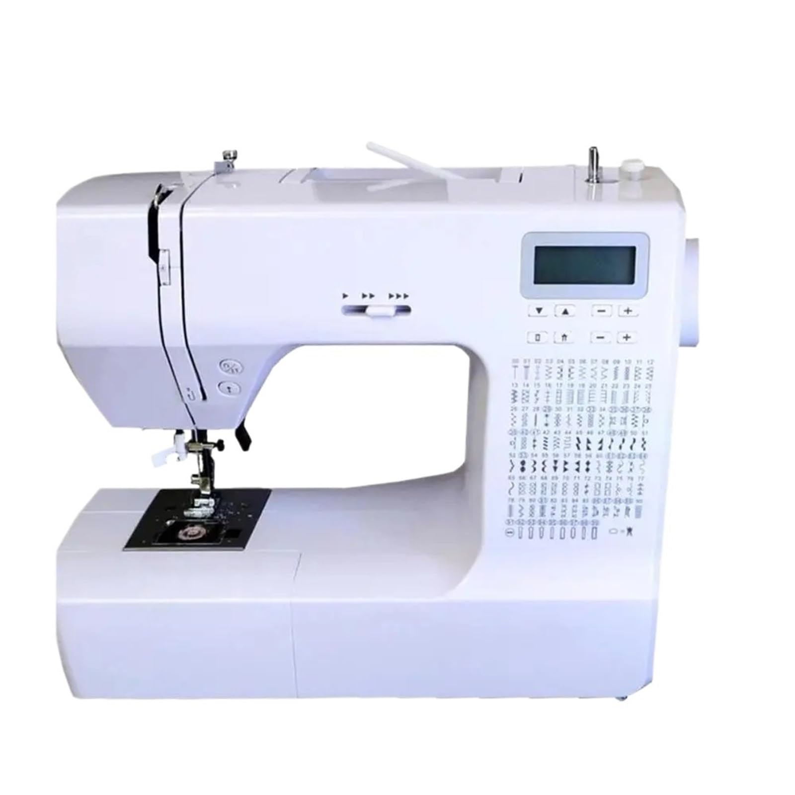 Edede One Color Sewing Machine, Multifunctional Household Electric Lcd Display Sewing Machine 36W Mute Thick Buttonhole Embroidery Sewing Machine