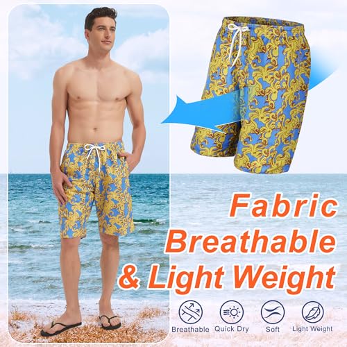 Image of Mens Swimming Trunks Swim Trunks Quick Dry Swim Shorts with Mesh Lining Funny Swimwear Bathing Suits