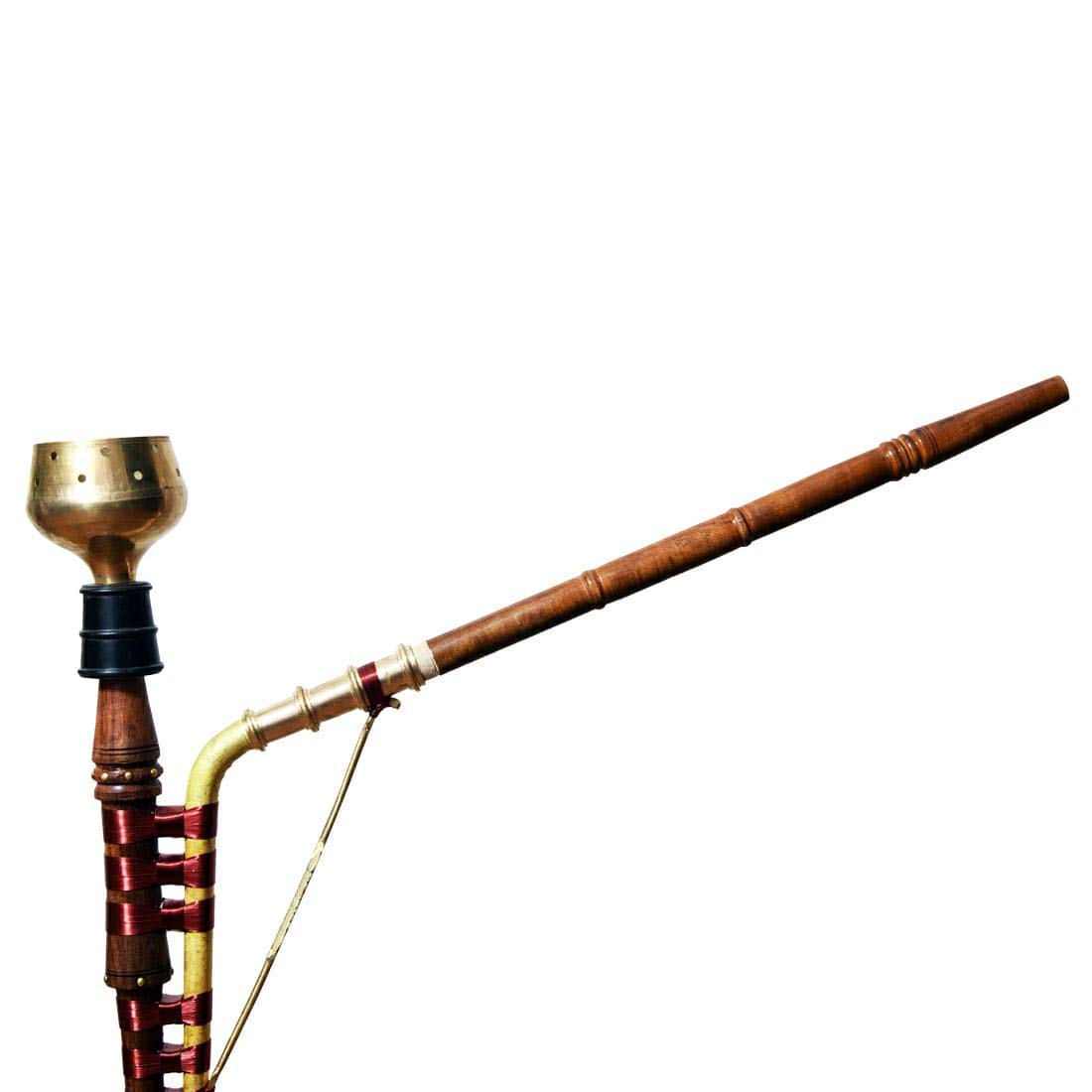 Copper Gold Ross Haryanvi Desi Full Brass Hookah (3 Pieces, Gold and Copper)