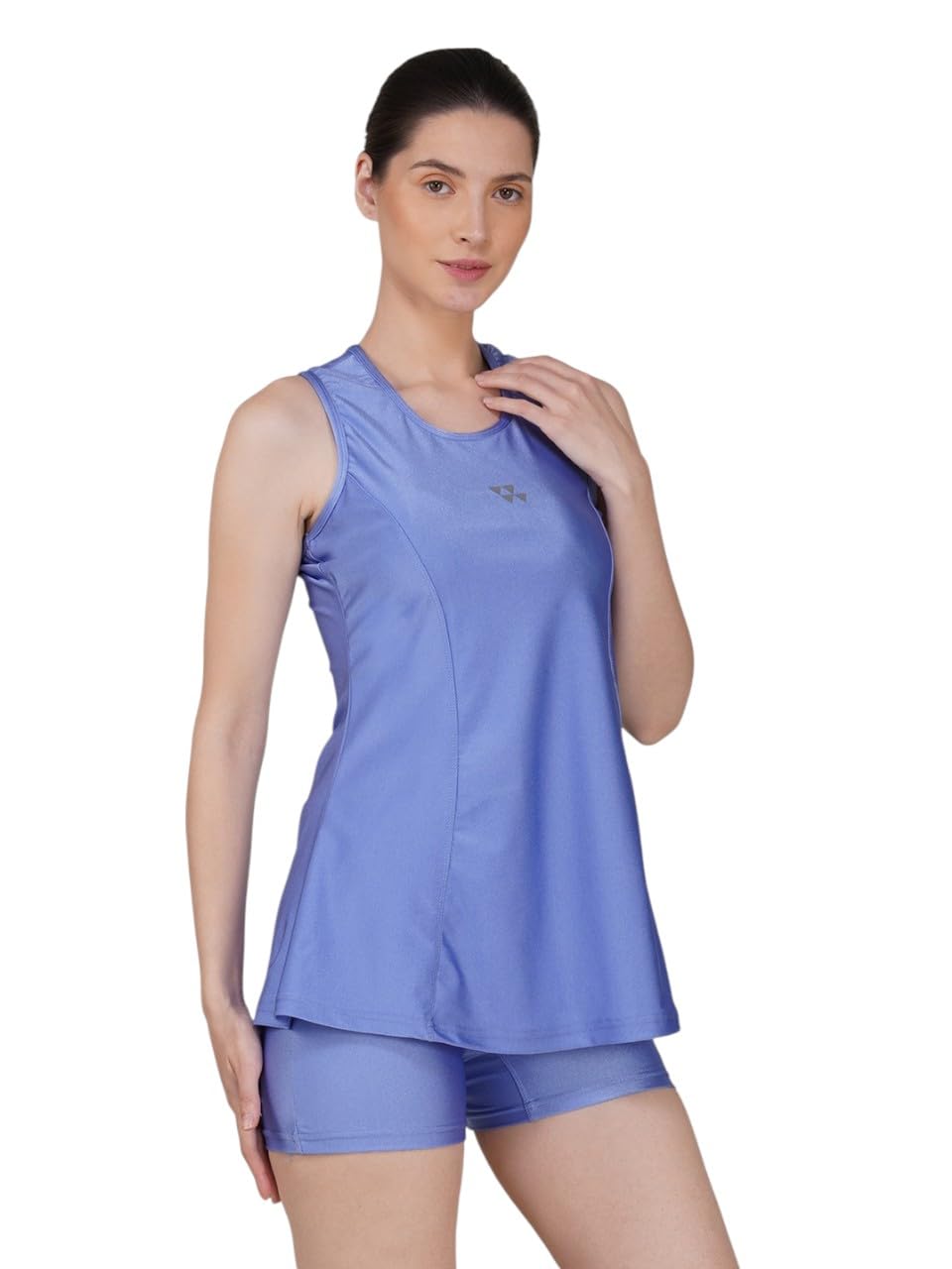 brauch Fanfare Women's Sleeveless Swim Dress with Inner Shorts | Quick Dry & Stretchable Fabric | Stylish Sportswear for Beach, Pool & Fitness (in, Alpha, M, Regular, Standard, Blue)-picture-24