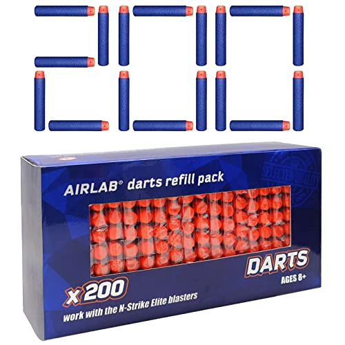 Airlab 200pcs Fléchettes pour Pistolets Nerf Fortnite, 7,2cm Balles pour N-Strike Elite, Flèches Munition Accessoires de Bullet Recharge, Cadeau Anniversaire Pâques Halloween Noël Garçon Fille, Bleu