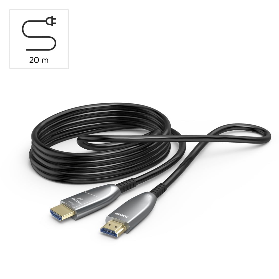 Hama Cavo HDMI™ ad altissima velocità, certificato, spina - spina, 8K, alluminio, 20 m