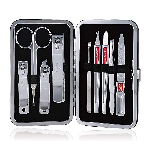 Coupe-ongles lot de 9 avec cadre en métal noir Royal pour pédicure et mains