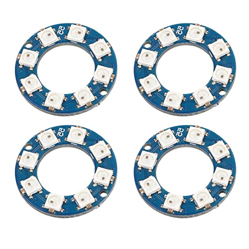 Tgoon 4Pcs RGB Light Module Accessory , LED Lights Home Decor Full Color 8 Channel LED Module Digital Interface WS2812 5050 5V LED Ring Lamp Board for Room
