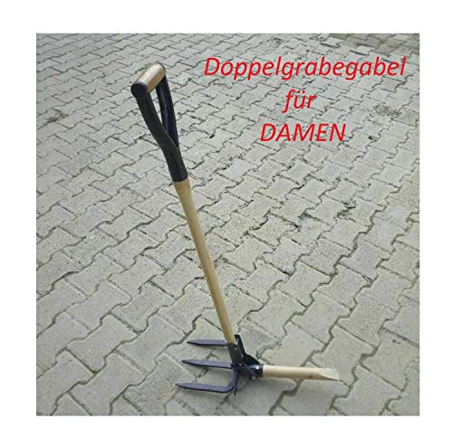 Preisvergleich Produktbild Doppelgrabegabel 3-Zähne Grabegabel Bodenlüfter Doppel / Spatengabel Hacke Kultivator Bodenlockerer Gartenkralle Erdkralle Spate Gartenspate Bodenkultivierer / Biolüfter Grubber Kultivator Gartenarbeit