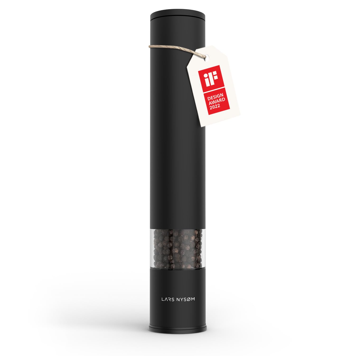 Salt Pepper Mill Manual with Adjustable Ceramic Grinder from coarse to fine I Design Spice Mill (Carbon Black)