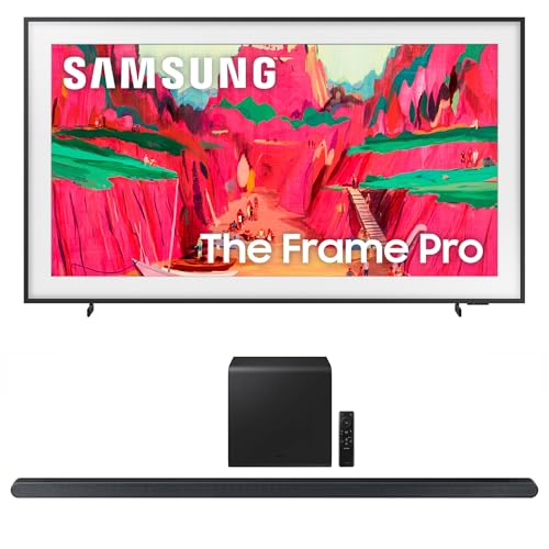 Image of Samsung QN85LS03FWFXZA 85 Inch The Frame Pro Wireless 4K Neo QLED TV with a HW-S800D 3.1.2 Ch Soundbar and Subwoofer with Dolby Atmos (2025)