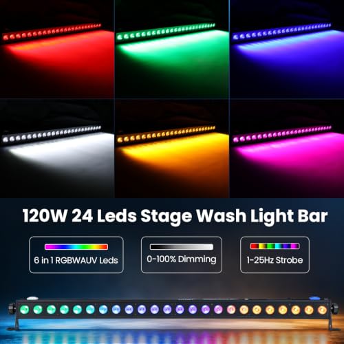 Transform Your Stage with Betopper LW2418 RGBWAUV Light Bars 4 Pack Set - Image 3