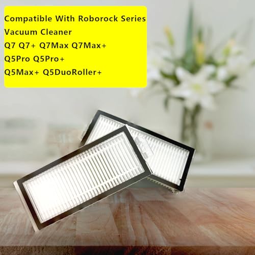 Vacuum Filter Replacement Compatible with Xiaomi Roborock Q7 Q7+ Q7 Max Q7 Max+ Q5 Pro and Q5 Pro+ Robot Vacuum Cleaner (Not Fit for Q5 Q5+ S8 Pro Ultra S8+ S8)