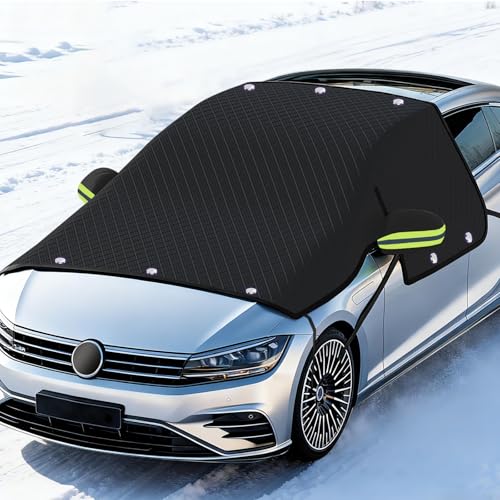 Feelhap Protector de Parabrisas, Protector Parabrisas Coche con 10 Magnético, Protege de Hielo, Coche Protege de Nieve, Funda Plegable parabrisa Delantero, Cubierta de Nieve del Parabrisas Universal