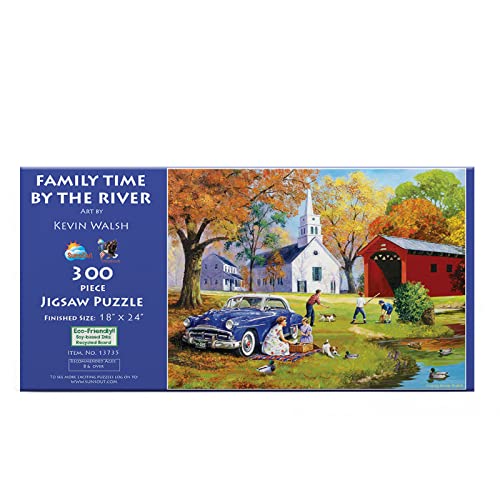 SunsOut - Family Time by the River - Rompecabezas de 300 piezas por el artista Kevin Walsh - Tamaño terminado 18" x 24" - MPN 13735 miniatura 1