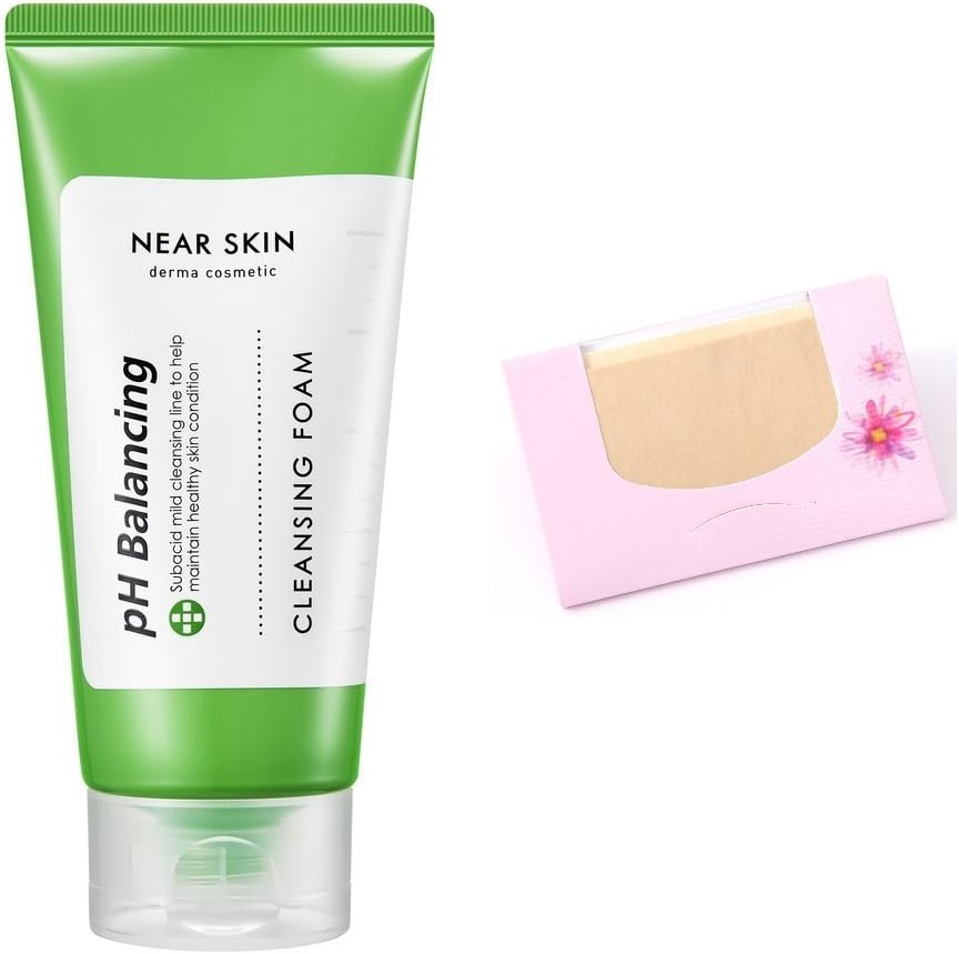 Near Skin pH Balancing Cleansing Foam 150ml + SoltreeBundle Oil blotting Paper 50pcs