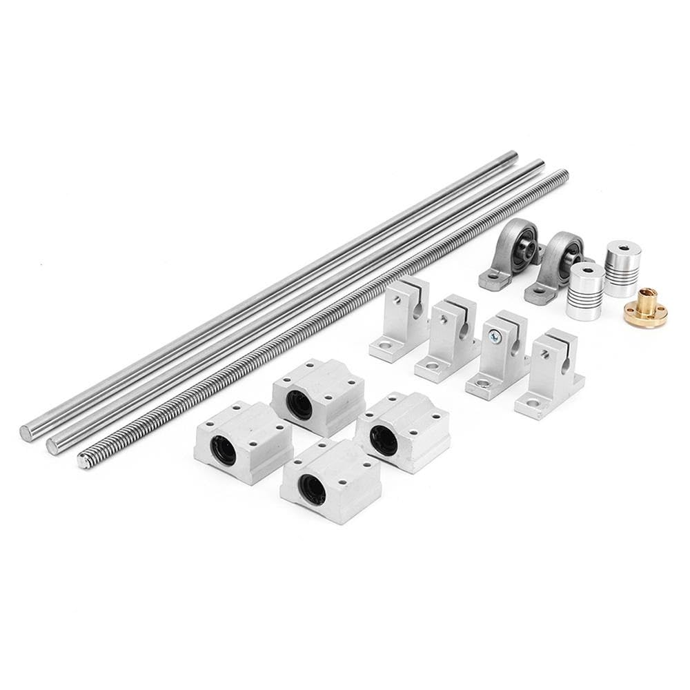Gewindespiel Vollgewinde-T8-Schraube, lineares Handrad-Führungsschienen-Set, Tr8x1, Tr8x2, vertikale Stütz-Leitspindel mit Messing-Mutternhalter Schraube trapezförmig (Color : Vertical 2mm pitch 14mm