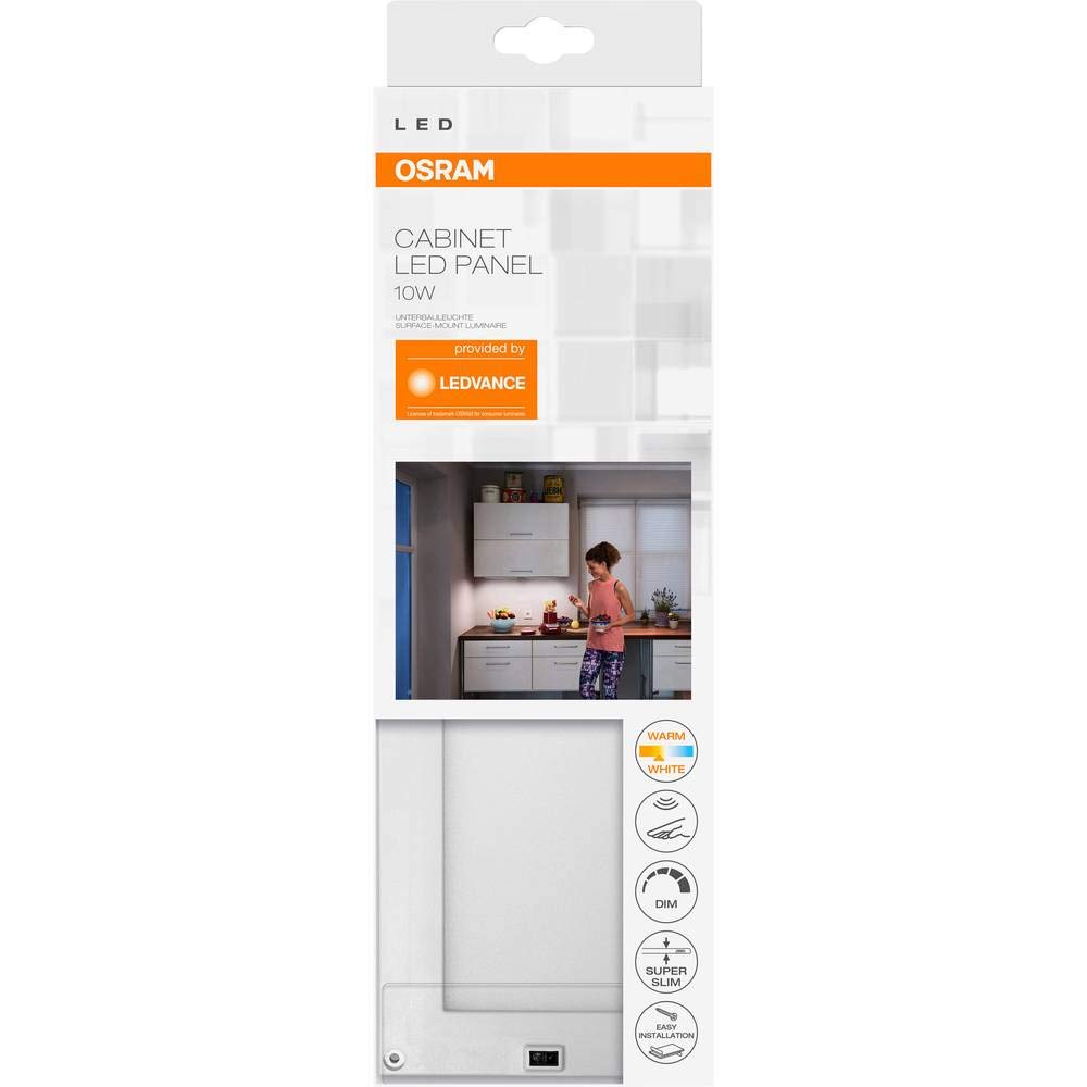 Osram LED Cabinet Panel Double lampa podszafkowa, do zastosowań wewnętrznych, ciepła biel, zintegrowany czujnik zamiatania, długość: 30 x 10 cm