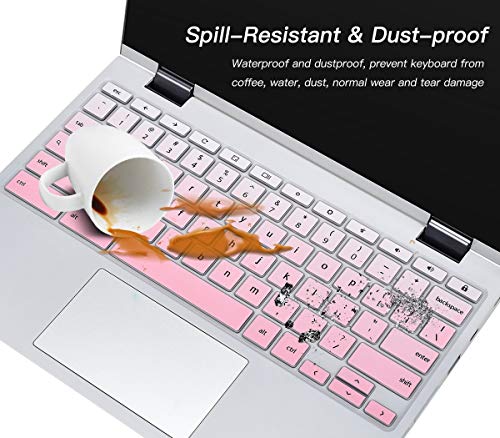 Funda de teclado rosa para Lenovo Chromebook de 11.6 y Flex 5 que protege contra el desgaste 6