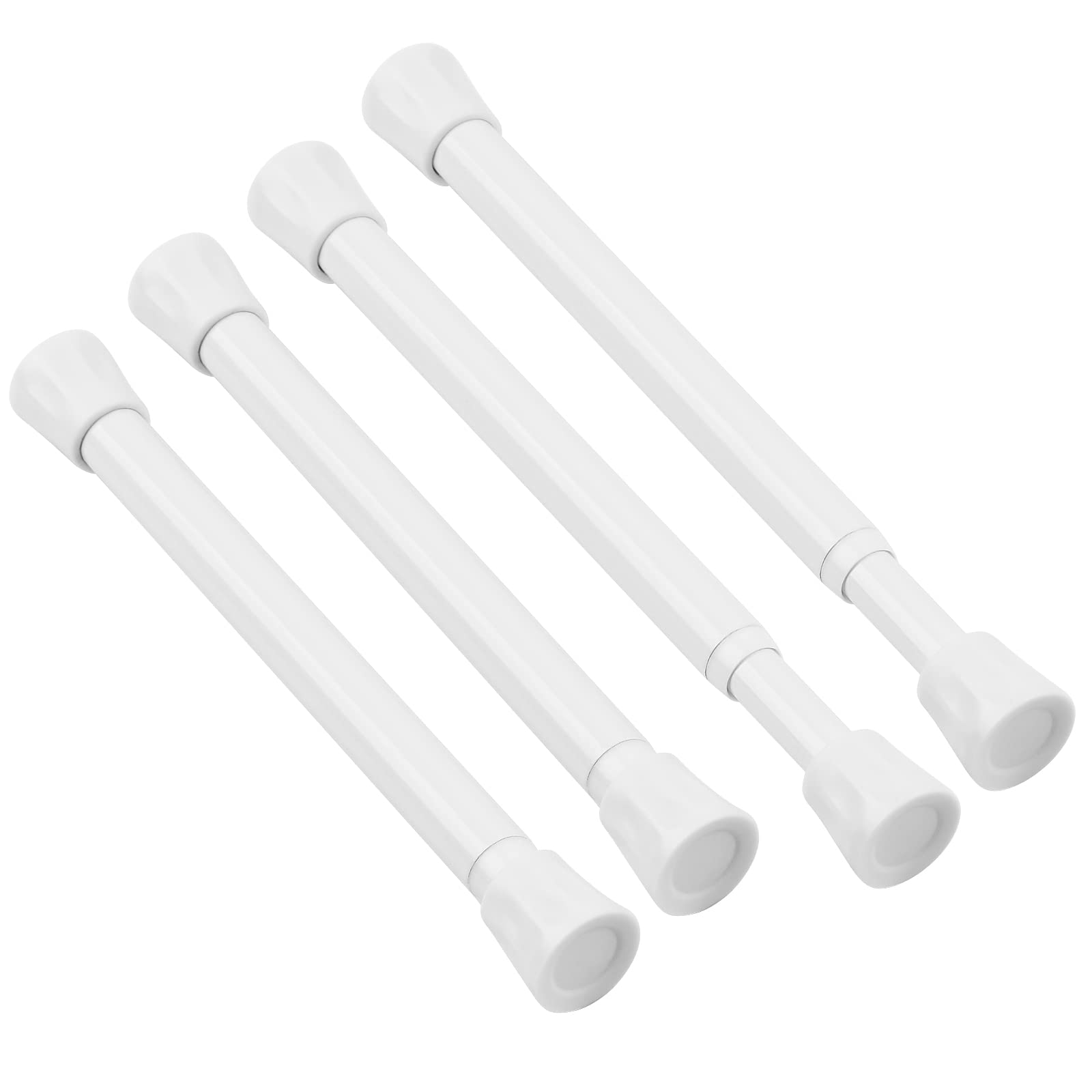 TYRON - Barra de cortina pequeña de tensión de resorte de 7 a 10.5 pulgadas, mini barra de tensión ajustable corta, adecuada para ventanas estrechas, luz lateral, armario, refrigerador (blanco