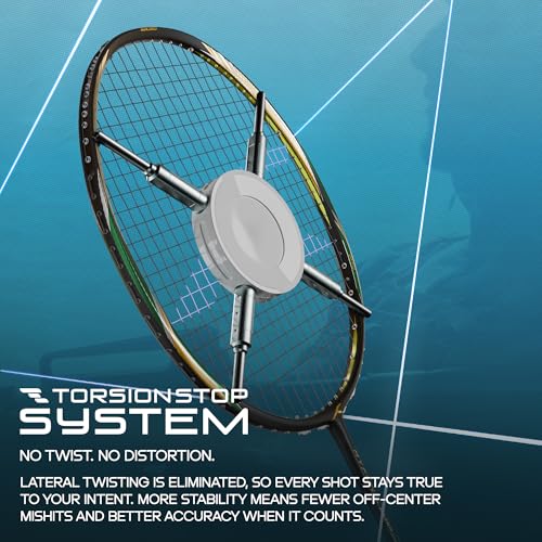 Image of Hundred Hyfonic Lazer (Unstrung) Badminton Racket with Full Cover | ≤32 lbs | Every Shot: Precise, Placed & Consistent |Dual Aerodynamic Frame | Aerospace Carbon | TorsionStop System