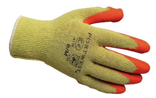12 PAIRS PORTWES LATEX WORK GLOVES A150 S-XXL BLACK ORANGE GREEN (Extra Large, orange)