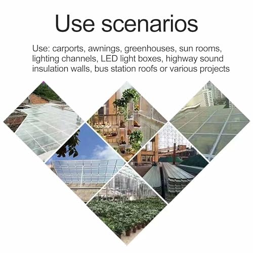 Pack de 5 Placas Transparentes de Policarbonato Ondulado de 3 ft de Ancho,Paneles Enchufables para Invernadero, Cobertizo, Pérgola y Cubierta de Coche