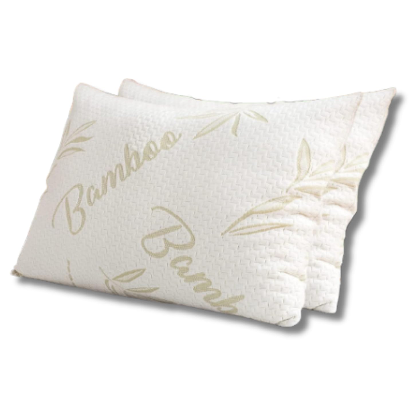 A ATH COLLECTION Premium Virgin Hollow Fibre Filling Bamboo Pillow Pain Relief Firm Neck Support Pillows With Soft Bamboos Aloe Vera Removable Cover (70cm x 40cm (Pack Of 2))