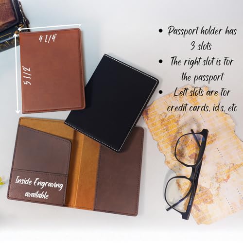 Custom Leather Passport Holder – Personalized Travel Wallet for Men & Women – Slim Passport Cover & Card Slots3