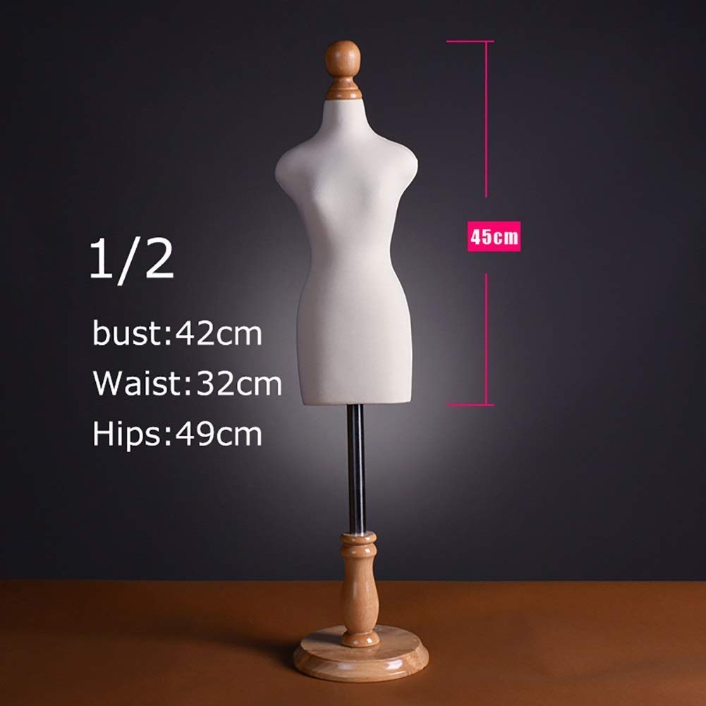 Tailors Dummy Mannequin Mini Dressmakers Dummy Famale, Tailor Manikins Doll Dress Form Display, Adjustable Height Dollhouse Accessories Decoration ()
