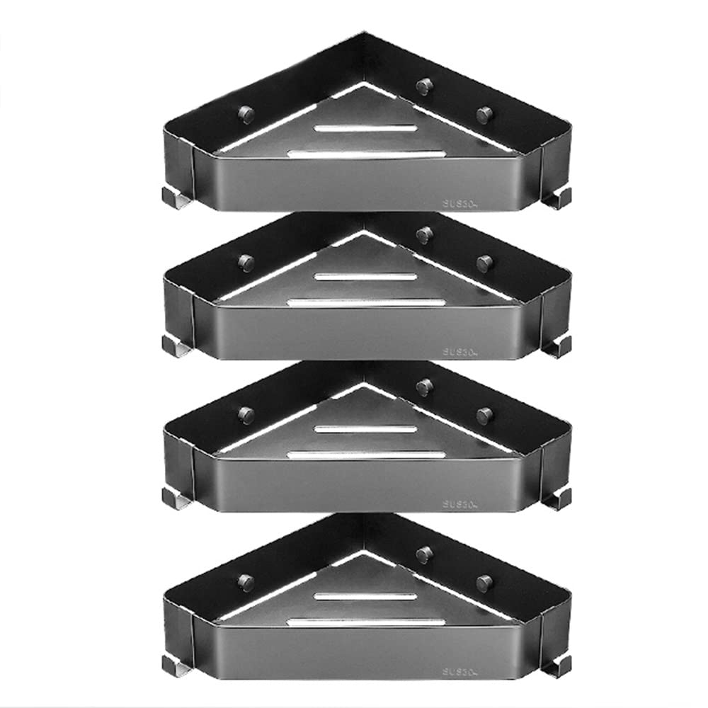 Corner Shower Caddy 304 Stainless Steel Triangle Shelf Bathroom Corner Shelf Wall-mounted Storage Corner Basket Shower Organizer Color