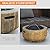 Outsunny Outdoor Fire Pit, 24 Inch Metal Wood Burning Fireplace with Spark Cover, Poker, Woodgrain Design for Patio, Picnic, Backyard, Light Brown