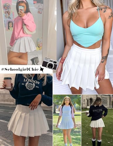 Avidlove Short Pleated Skirts for Women Cheerleader School Uniform High Waist Tennis Skater Mini Skirt3