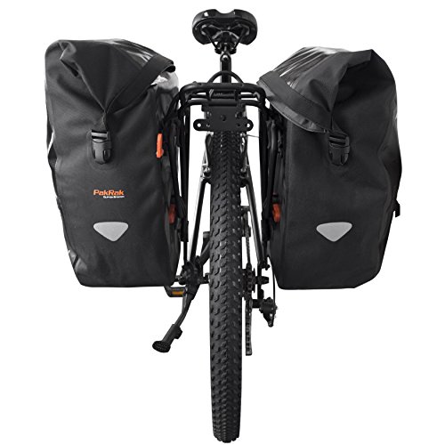 Ibera Panniers Bike Bags 30L (Pair) - Waterproof & with Quick Release/Clip-On System - Bike Saddle Bags For Rear Rack with Rain Cover & 19.8 lbs Capacity - Saddle Bag Bicycle Fits Most Racks (Black) - Thumbnail 3