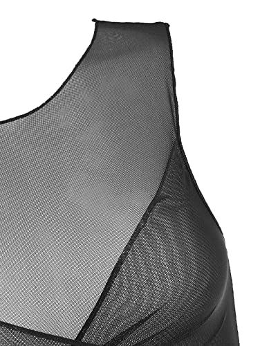 Zaful Women's Sheer Mesh Wrap-Tie Slinky Bodycon Bandage Dress Sexy Sleeveless Mini Dresses For Party Club #TOP2