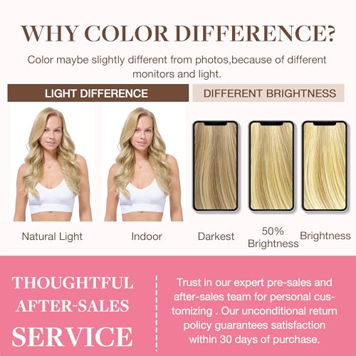 Image of GOO GOO Clip in Hair Extensions Real Human Hair, Remy Human Hair Extensions Clip ins for Women, Natural Human Hair, 18inch 130g 7Pcs, 18D /22F Dirty Blonde Highlights