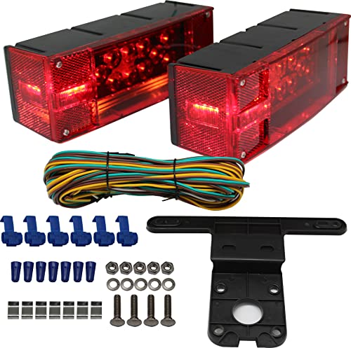 Maxxhaul 70468 Trailer Light Kit - 12V All Led , Rectangular Left And Right Waterproof Submersible For Trailers, Boat Trailer Truck Marine Camper Rv Snowmobile #TOP6