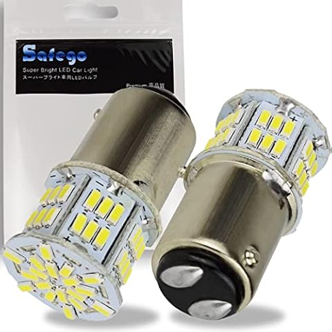 Safego 1157 BAY15D LED Bulb 2 PCS 6000K 5W Car Reverse Rear Turn Signal Parking Light 54SMD 3014 P21W White Lamp 12V Non-canbus Cover