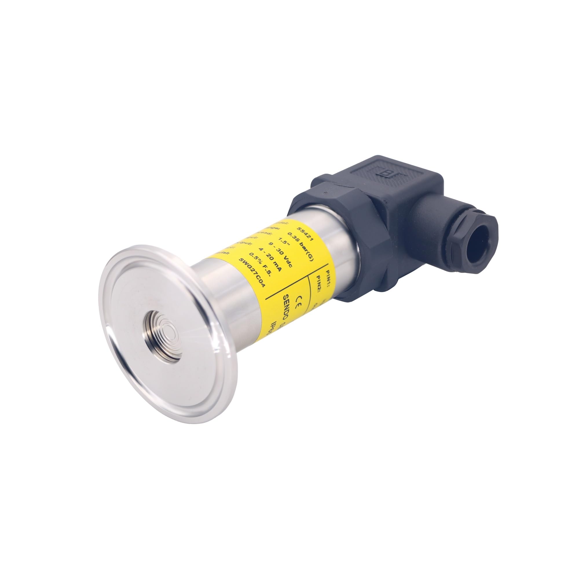 Transmisor de presión de diafragma sanitario, 0 a 1 bar, manómetro 10bar, 4mpa | Salida de 4-20 mA, 0,5 4,5 V, 0 5 V, 0 10 V, abrazadera de 1,5 pulgadas(0-10V Output,0...15psi)