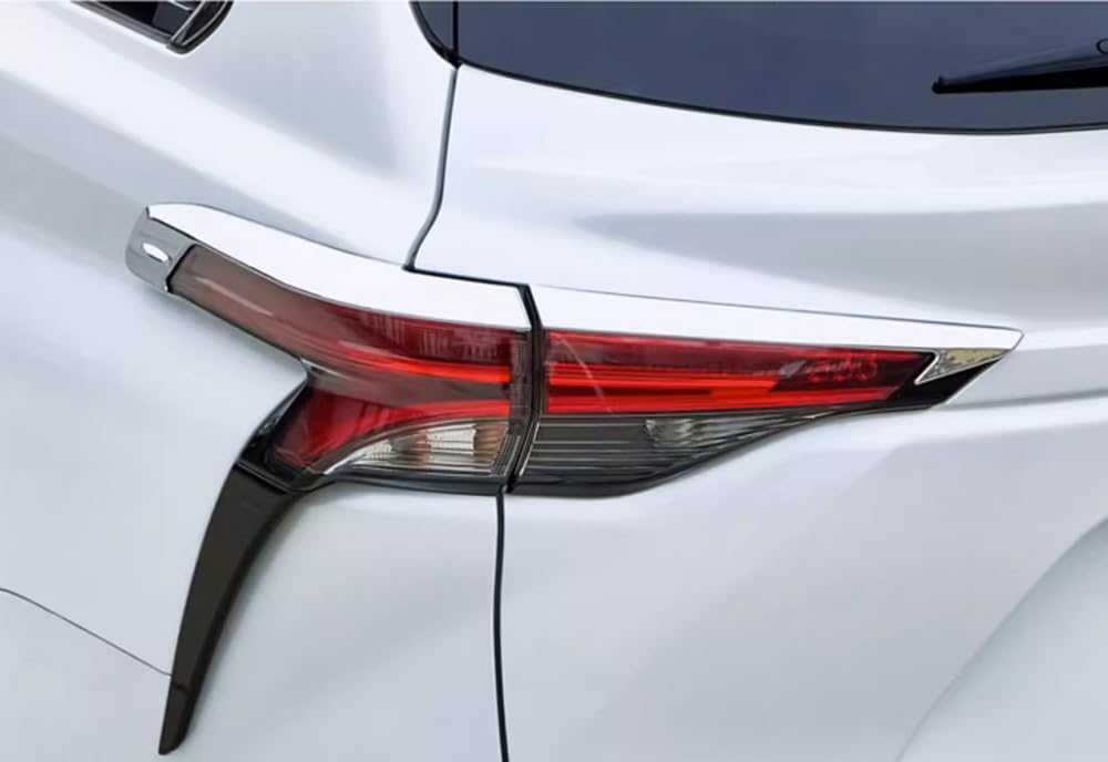 ERIDANUS Auto Accessories Fit for Toyota Sienna 2025 2024 2023 2022 2021 Rear Taillight Eyebrow Frame Cover Trim Decoration (Chrome Silver) ABS 4 PCS