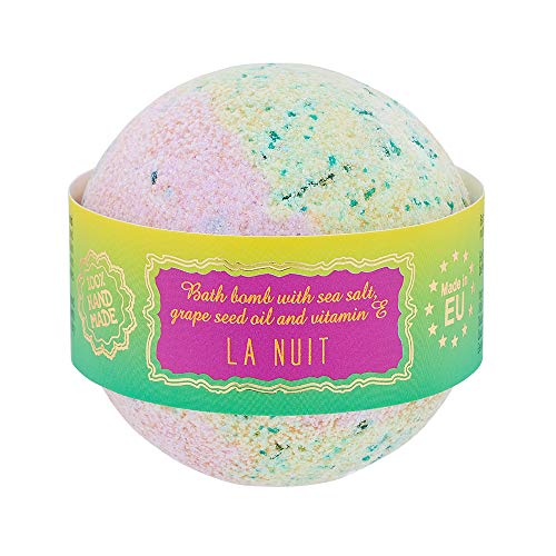 SAULES Bomba de baño La Nuit con sal marina y aceite de semilla de uva, suaviza y nutre la piel, natural y vegana, hecha a mano, sin SLS ni parabenos, fabricada en la UE 145 g Cover