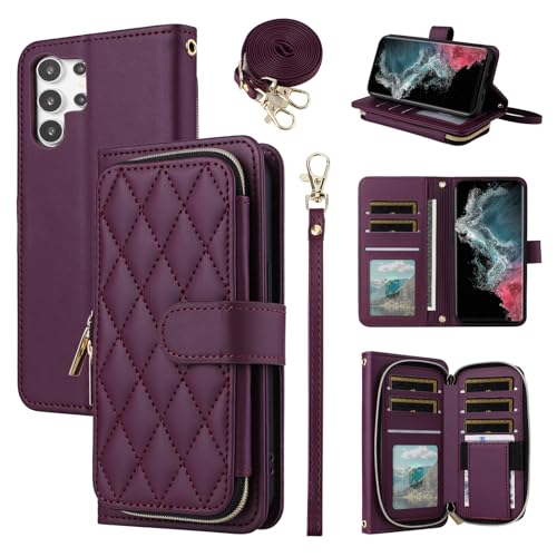 Housse de luxe cuir PU pour Samsung S23 Ultra fermeture éclair finition premium