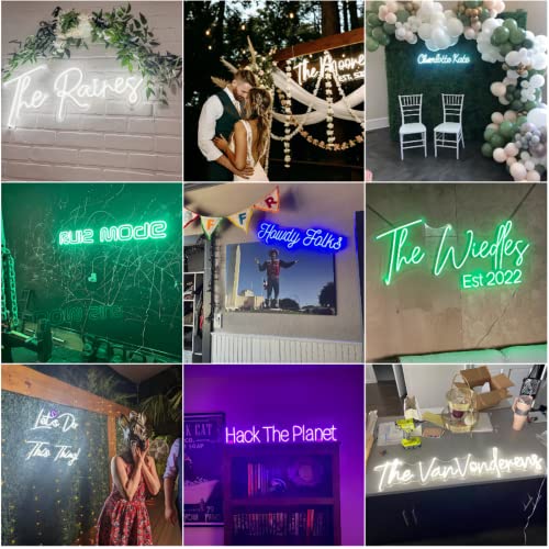 Image of Custom Neon Signs,Personalized Dimmable LED Neon Signs for Family Birthday Bar Wedding Party Night Light&Company Logo or Business Sign,Birthday Gift Neon Light(Optional 18 inch to 60 inchLength)