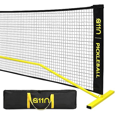 A11N Sports Portable Pickleball Net System, Designed for All Weather Conditions with Steady Metal Frame and Strong PE Net, Regulation Size Net with Carrying Bag Cover