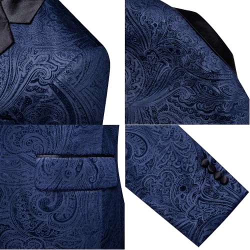 Image of Barry.Wang Velvet Mens Blazer Mardi Gras Sport Coat Brooch Regular Fit Tuxedo Peaked Lapel Suit Jacket Carnival Parade