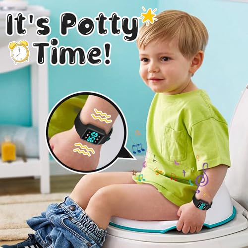 Image of Potty Training Watch for Toddlers & Kids with Countdown, Flashing Lights, Fun Music or Vibration Alerts - Waterproof Interactive Toilet Training Reminder for Boys & Girls Ages 2-9