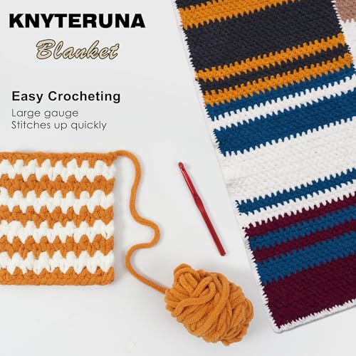 Image of #6 Super Bulky Blanket Yarn for Crocheting - 4 Skeins(Each 10.5oz /300g, 220yds /201m), Chunky Chenille Thick Plush Big Soft Yarn for Crocheting Knitting Blankets, Mustard Yellow